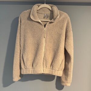 Zella small Cozy Cream Sherpa Zip-Up Jacket